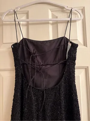 Morgan & Co. Black Beaded Spaghetti-Strap Maxi Dress thumbnail 4