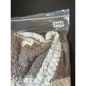 POL Chunky Knit V-Neck Sweater S Colorblock Stripe Brown Green Slouchy Earthy thumbnail 9