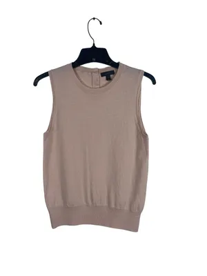 J. Crew 100% Merino Wool Sleeveless Sweater Shell Top Blush Minimalist Preppy M thumbnail 5