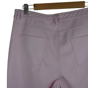 Halogen Faux Leather Pants Women Size 10 Pink Straight Leg Nordstrom High Rise thumbnail 5