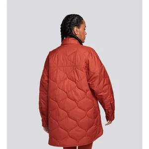 Nike Sportswear Essentials Quilted Trench Jacket Womens L NWT Rugged Orange NEW thumbnail 2
