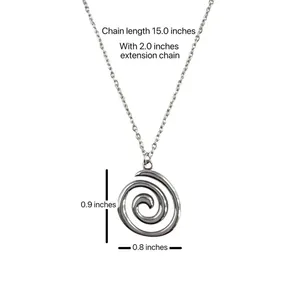 Spiral Pendant Necklace for Men Women Simple Design Streetwear Unisex Style thumbnail 7