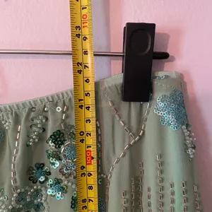 Green Allover Beaded Sequin Maxi Skirt Resort Vacation Glam Women's size Medium thumbnail 8