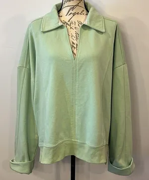 Anthropologie Pilcro Johnny Collar pullover sweatshirt XL thumbnail 1