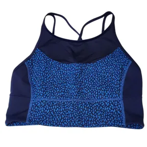Lululemon Clip-In Long Line BraMiss Mosaic Lakeside Blue Hero Blue/Hero Blue /10 thumbnail 3