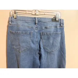 Nicole Miller Soho Bootcut Jeans Womens 8 Blue Excellent Floral Embroidered High thumbnail 16