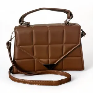 Fashion Rhombus brown‎ quilted crossbody shoulder bag thumbnail 1