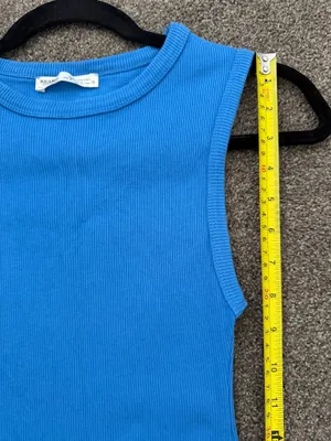 Pull&Bear Bright Blue Ribbed Sleeveless Mini Dress thumbnail 4