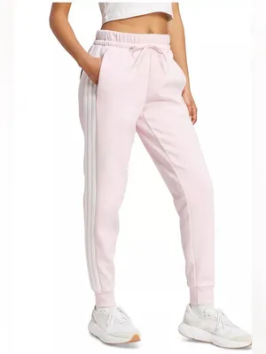 Adidas Size XL Women's Pink Three Stripes Fleece Slim Pants Has a small stain thumbnail 2
