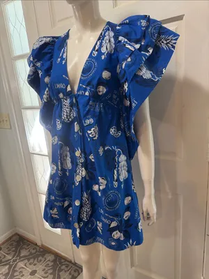Farm Rio Flutter-Sleeve Babydoll Mini Dress Size XSmall thumbnail 7