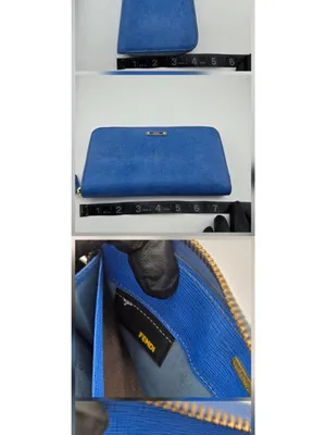 Fendi Royal Blue Zip Around Leather Wallet thumbnail 3