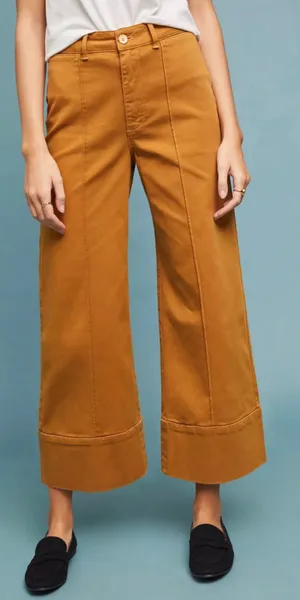 Anthropologie Pintucked Chino Trousers Pants Honey Size 4 thumbnail 1