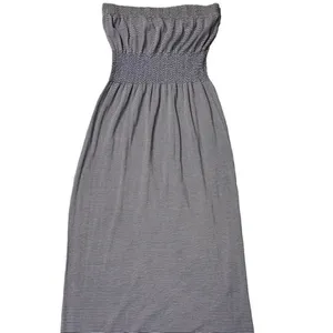 Lark + Grey Smocked Strapless Midi Casual Dress thumbnail 4