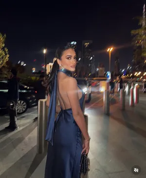 Zara maxi dress satin slip gown Elegant blue Halter formal party wedding prom thumbnail 2
