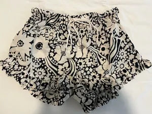 Free People Black and White Floral Pajama Shorts thumbnail 1