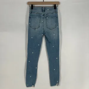 Abercrombie & Fitch Simone Ankle Jeans‎ Womens 0 Blue Denim Frayed Hem High Rise thumbnail 2