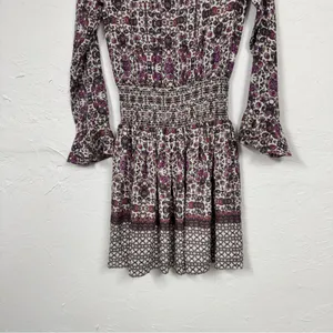 Shoshanna Purple Paisley Silk Dropped Waist Mini Dress Womens 0 Boho Coquette thumbnail 16