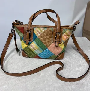 Fossil Patchwork Multicolor Women’s Satchel handbag purse thumbnail 1