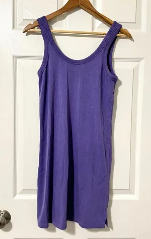 Lululemon Classic Fit Cotton Blend Scoop Dress Size 4 Purple Linen Tank Shirt thumbnail 2