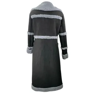 Dolls Kill Whole Lotta Love Black Faux Suede Sherpa Trench Coat Jacket Size XS thumbnail 2