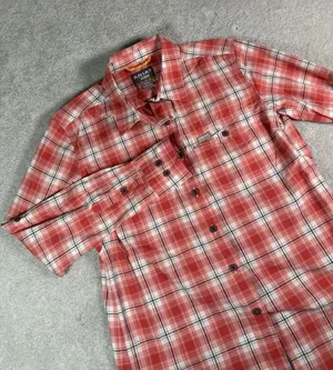 Ariat Rebar Made Tough DuraStretch Womens Work Shirt Red Plaid Long Sleeve M thumbnail 1