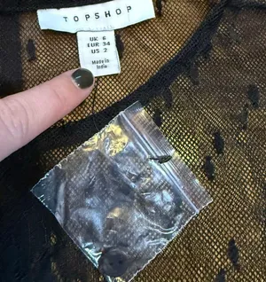 Topshop Women’s 2 Black Lace Sheer Crewneck Layering Long Sleeve Layering Top thumbnail 5