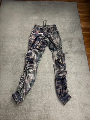 Maniere De Voir Patchwork Camo Print Cargo Drawstring Satin Jogger’s Women’s thumbnail 4