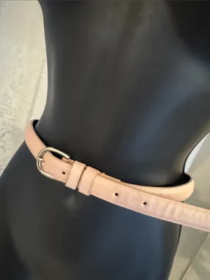 Classic Women's Pink Faux Leather Belt with Silver Buckle Sz: 2X thumbnail 2