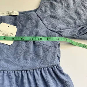 Altar'd State Blue Meadow Tiered Peplum Blouse Size Small NWT thumbnail 4