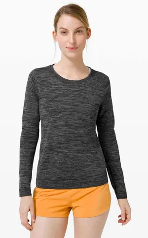 Lululemon Swiftly Relaxed Long Sleeve Black / White / Black W3DDKS size 4 thumbnail 1