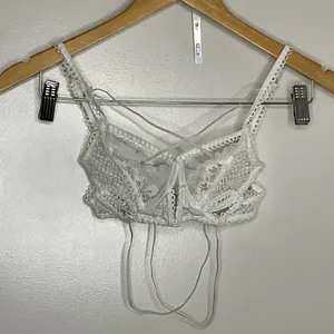 For Love and Lemons Strappy Vega Underwire Bra In White Size XS thumbnail 2