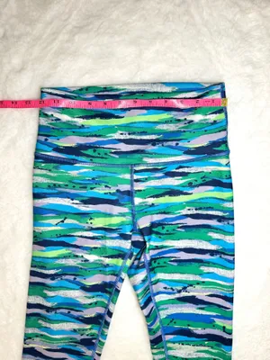 LULULEMON Wunder Under Striped Midi Legging • Blue Green Purple • Women Size 6 • thumbnail 5