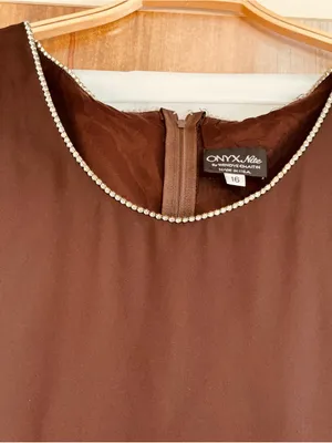 Onyx Nite Brown Sleeveless Maxi Dress thumbnail 6