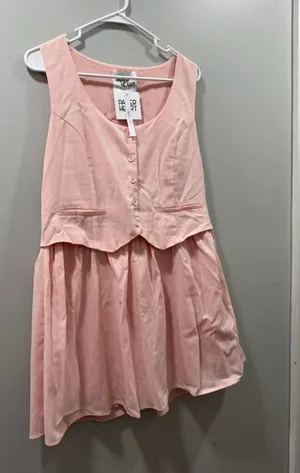 Paper heart vest dress size L new with tags linen pink thumbnail 1