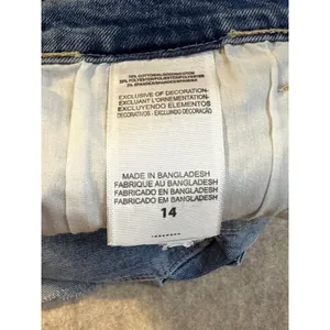 Denizen from Levis Womens Distressed Denim Shorts Light Wash Raw Hem Size 14 thumbnail 7