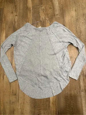 We The Free Free People Catalina Thermal Long Sleeve Grey Large thumbnail 5