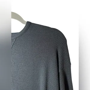 American Eagle Women’s Waffle Knit Long Sleeve Crewneck Top‎ Gray Size Small thumbnail 3