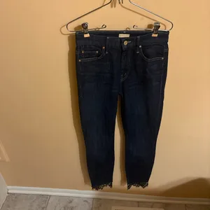 Mother High Waisted Looker Dagger Ankle Fray Jeans in Lacey Clean Sweep thumbnail 3