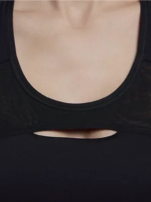 Nike Classic Swoosh Modern Women's Medium Support Sports Bra Black DRI-FIT SzM thumbnail 4
