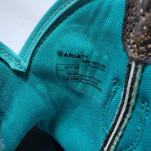 Ariat Fatbaby Heritage Boots Women 7.5 B Brown Teal Leather Western 10016238‎ thumbnail 6