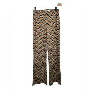 Urban Outfitters Chevron Knit Flare Pants Small Brown 70s Boho Y2K thumbnail 2