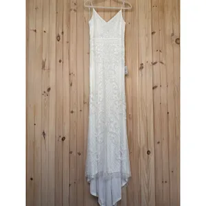 Lulus Cherished Vow White Beaded Backless Mermaid Dress Elegant Train Medium thumbnail 2