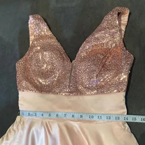 Women’s Full Length Sequined Bodice V-Neck Party Prom Dress Size 8 NWOT thumbnail 8