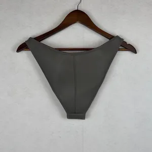 SKIMS Rubberized Scuba Swim Tanga Bikini Bottom Large Grey Chalk Cheeky NWOT thumbnail 3