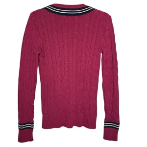L-RL Lauren Active Ralph Lauren‎ Cable Knit V Neck Rugby Cricket Sweater XS thumbnail 5