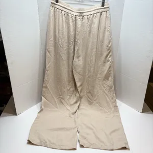Halara High Waisted Drawstring Pocket Wide Leg Casual Linen-Feel Pants 30x29 thumbnail 4