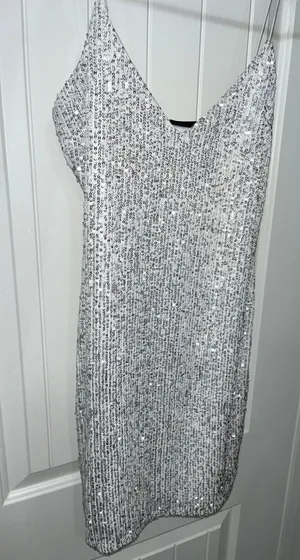 Blanc White Sequin Mini Dress thumbnail 1
