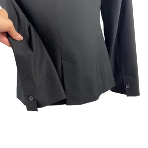 Zara Single Breasted Black Long Classic Fit Blazer Jacket Shoulder Pads Size 10 thumbnail 9
