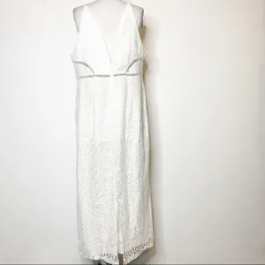 NWT ASOS‎ lace midi dress ladder trim white thumbnail 8