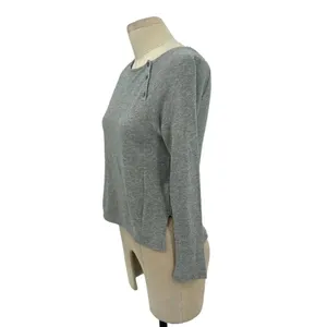 James Perse‎ Gray Button Neckline Long Sleeve T-Shirt Size 00 / XXS thumbnail 4